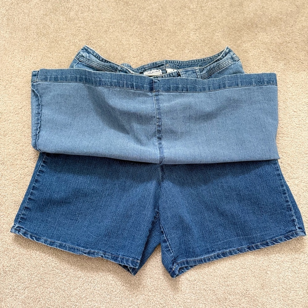 Vintage White Stag Blue y2k Denim Mini Skirt Skort with Button-Flap Pockets Sz 6 - Picture 4 of 4